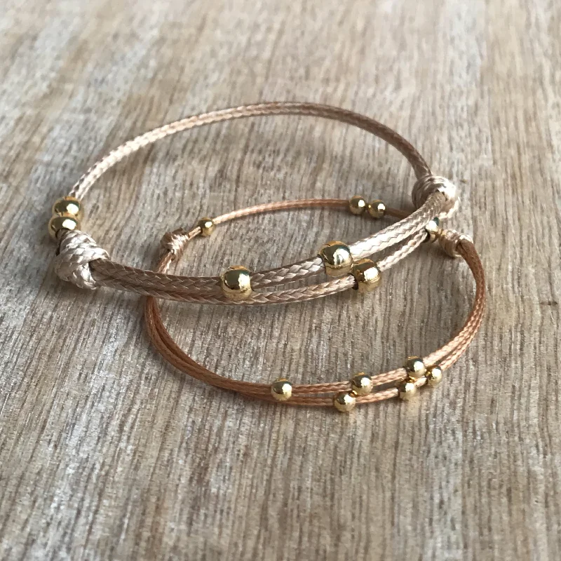 Drape-style bangles-Amelia Gold Beaded Bracelets