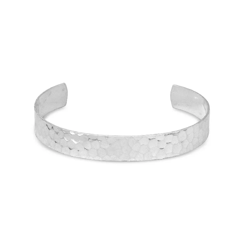 Layered link bangles-9.5mm Hammered Cuff