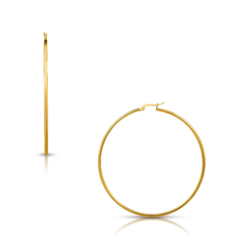 Tiny dot earrings-Laurette Medium Hoop Earring