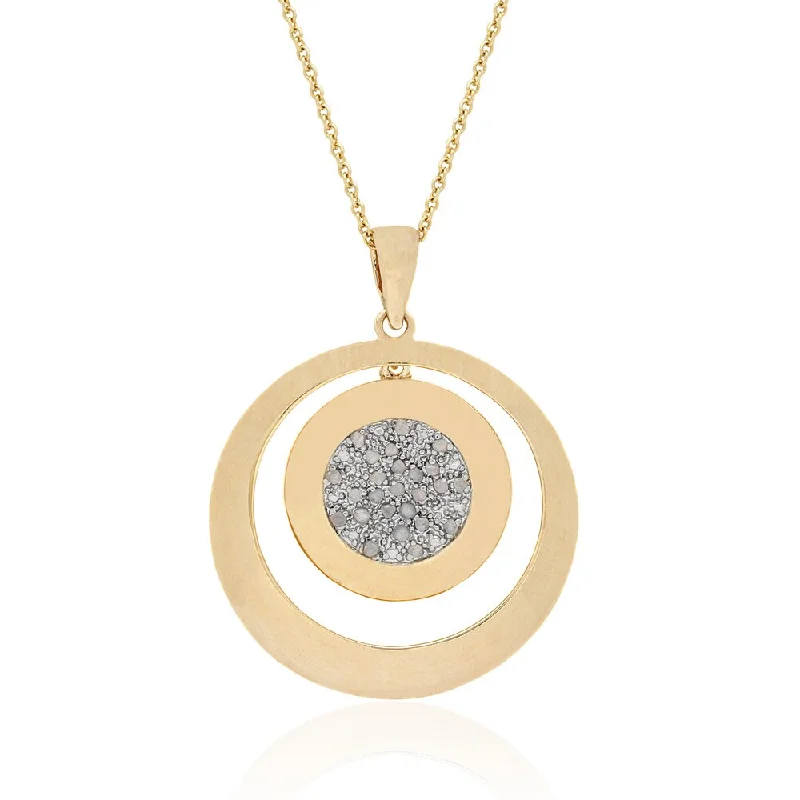 Retro charm necklaces-Finesque 18k Gold over Silver 1/4ct TDW Diamond Circle Necklace (I-J, I2-I3)