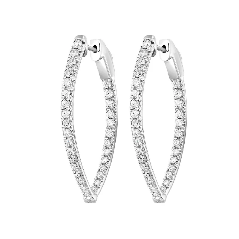 Pure gem earrings-14KT WHITE GOLD DIAMOND (1 1/2CTW) EARRING