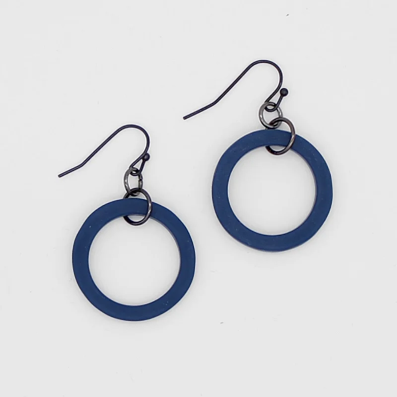 Subtle dangle earrings-Navy Cara Resin Earrings