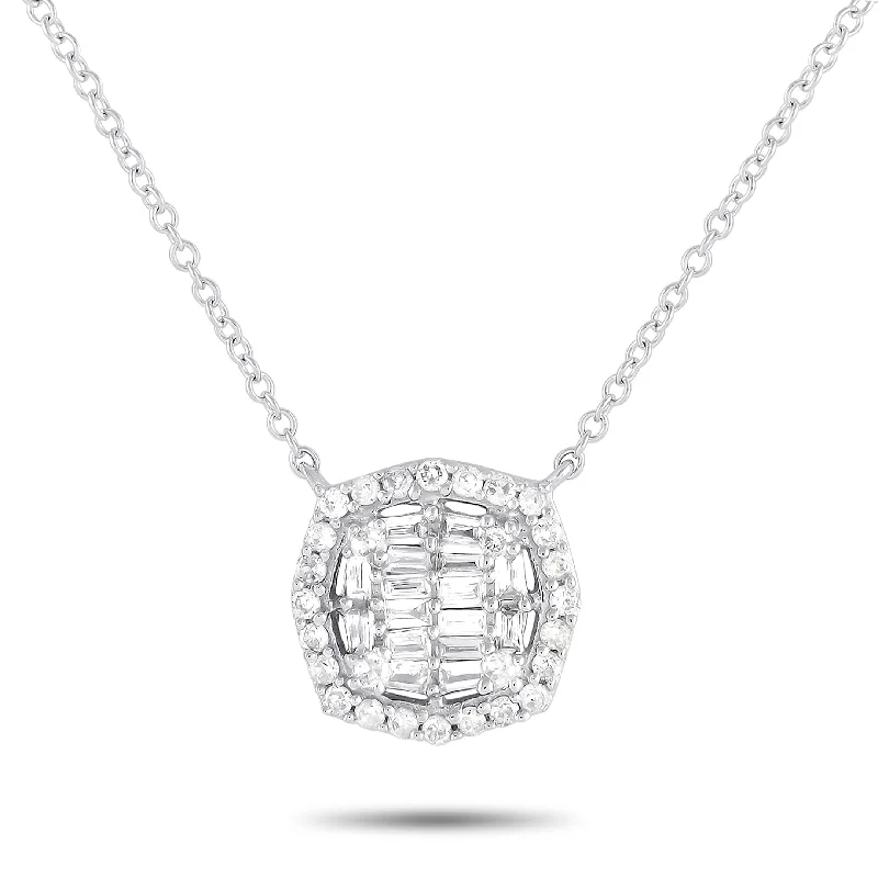 Bold cross necklaces-White Gold 0.25ct Diamond Necklace PN14731 Length 15 Inch