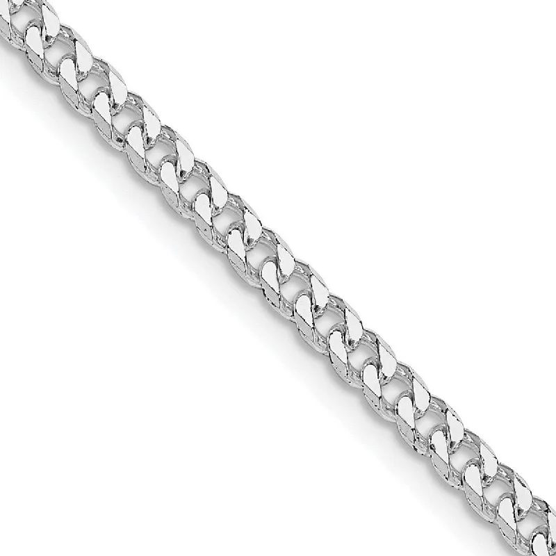 Joy charm necklaces-Curata 925 Sterling Silver Rhodium 3.15mm Curb Chain Necklace