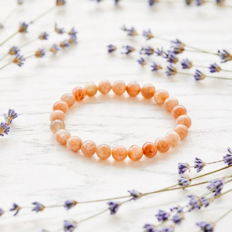 Bead row bangles-Powerful Sunstone Bracelet