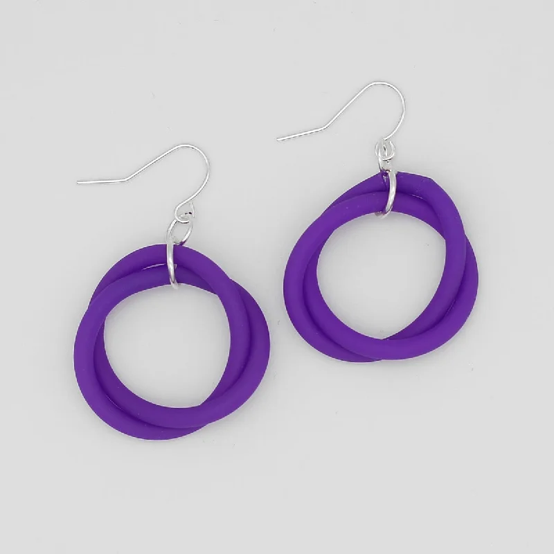 Bold statement earrings-Purple Cefalu Swirl Earring