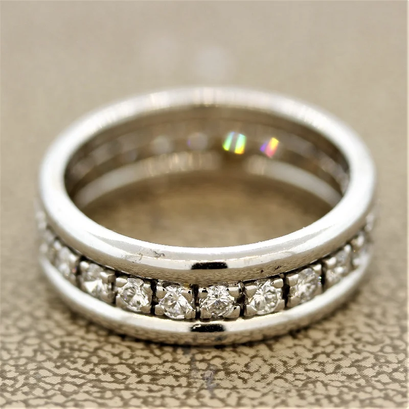 Light accent rings-Diamond Gold Eternity Ring Band