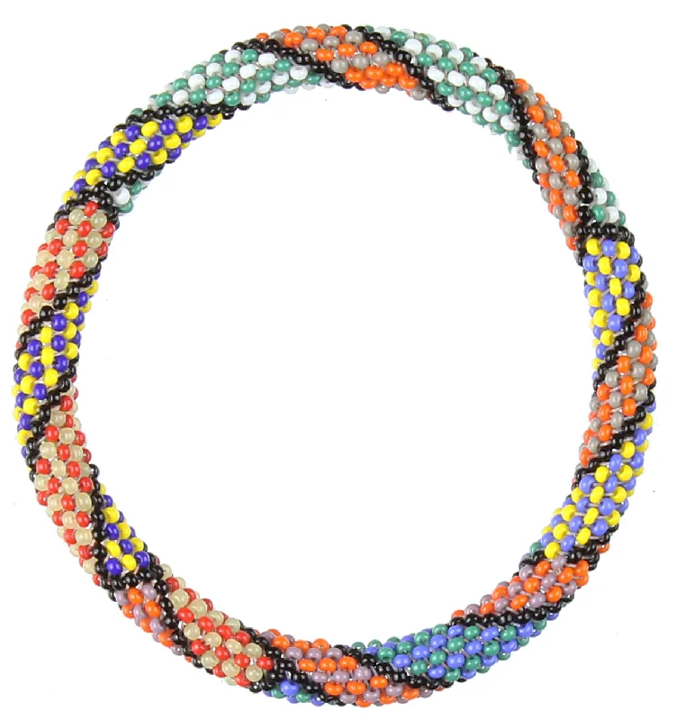 Ethnic weave bangles-Colorful Patterned Stretchy Beaded Bracelet