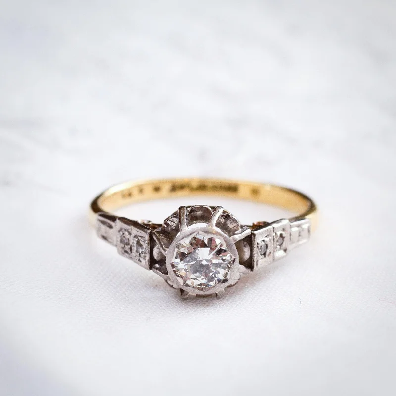 Worn lock rings-Oh Fascinating Attraction! Dramatic Art Deco Diamond Engagement Ring