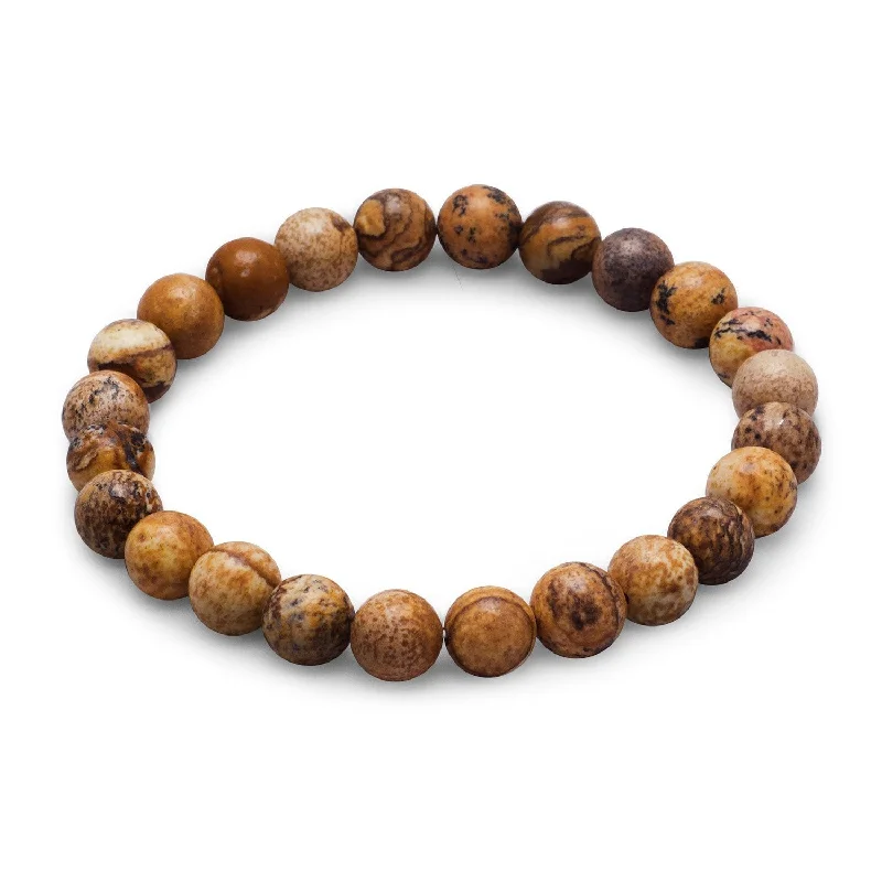 Raven feather bangles-Picture Jasper Stretch Bracelet