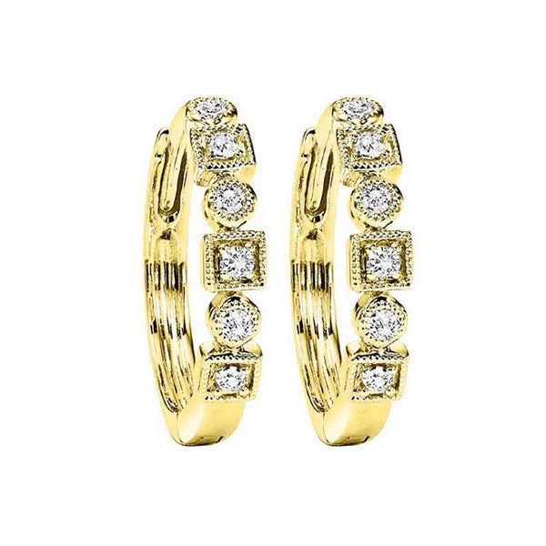 Reef design earrings-10KT YELLOW GOLD DIAMOND (1/8CTW) EARRING