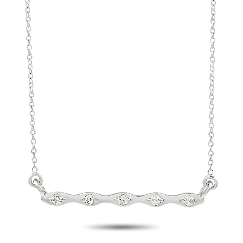 Cosmic glow necklaces-White Gold 0.06 ct Diamond Necklace NK4-10211W Length 17 Inch