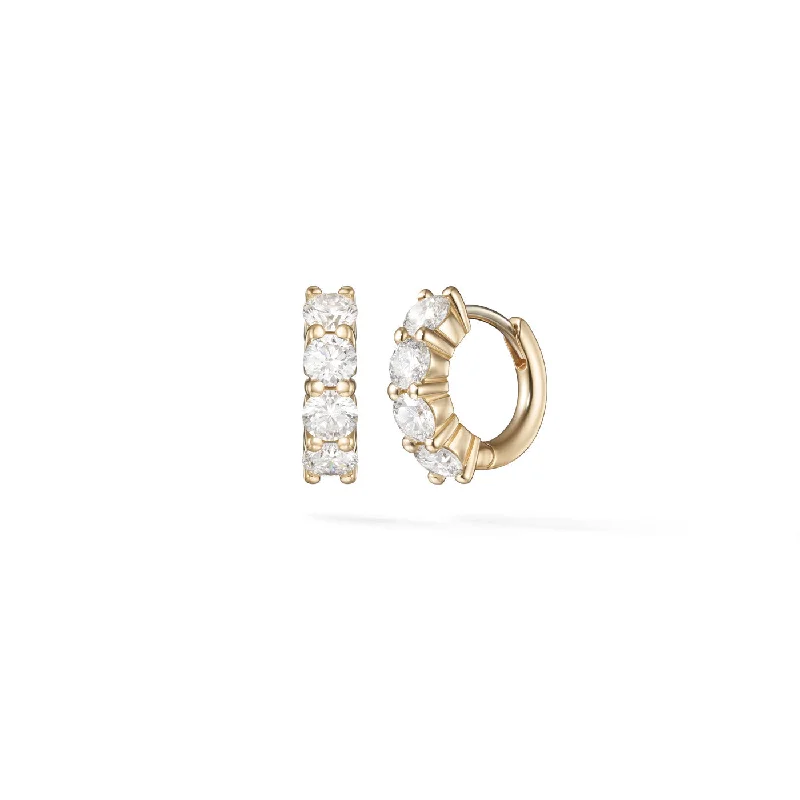 Wide hoop earrings-SADIE HUGGIE HOOP (3mm)