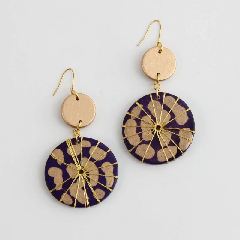 Fine triangle earrings-Purple Azalea Earrings