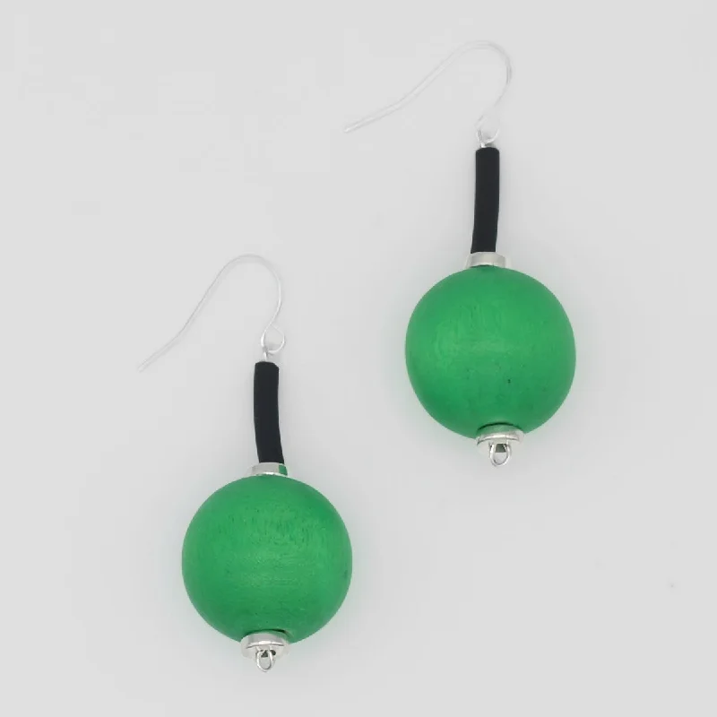 Radiant gem earrings-Green Ball Drop Earring