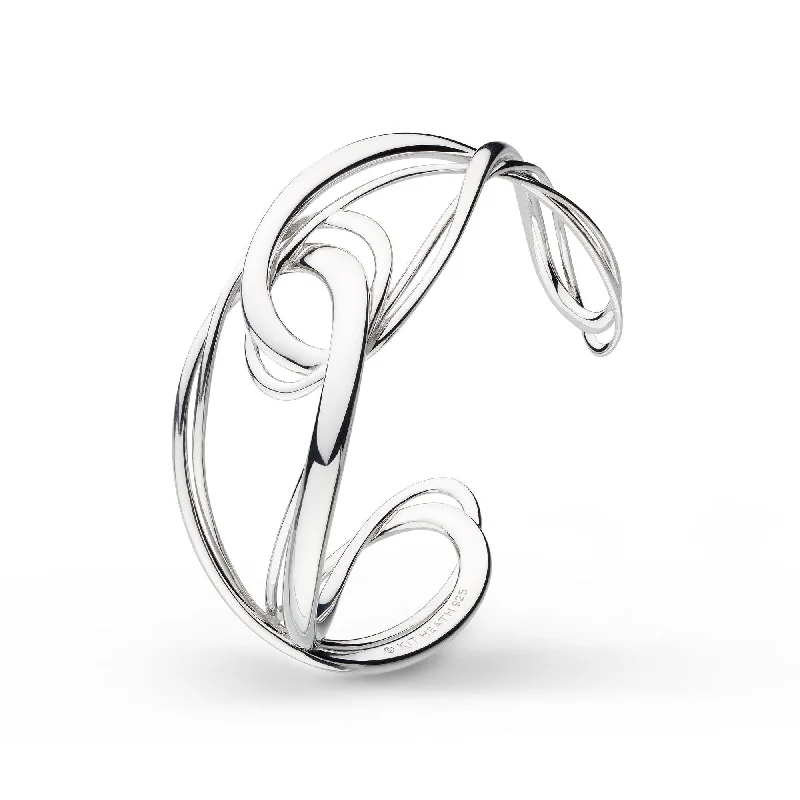 Thin frame engagement rings-Silver Infinity Grande Cuff Bangle