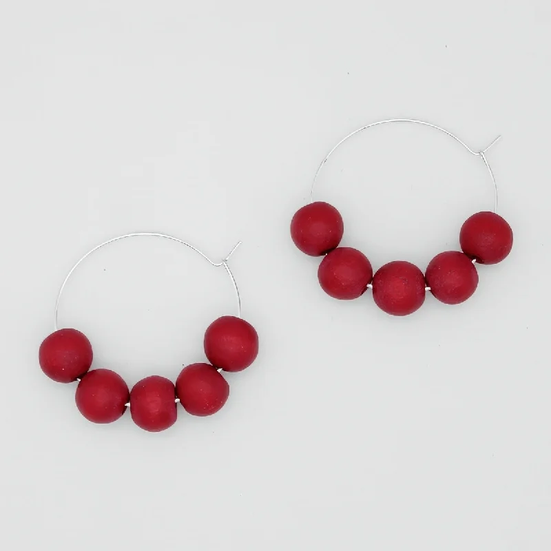 Wide cuff earrings-Raspberry Hoop Dangle Earring