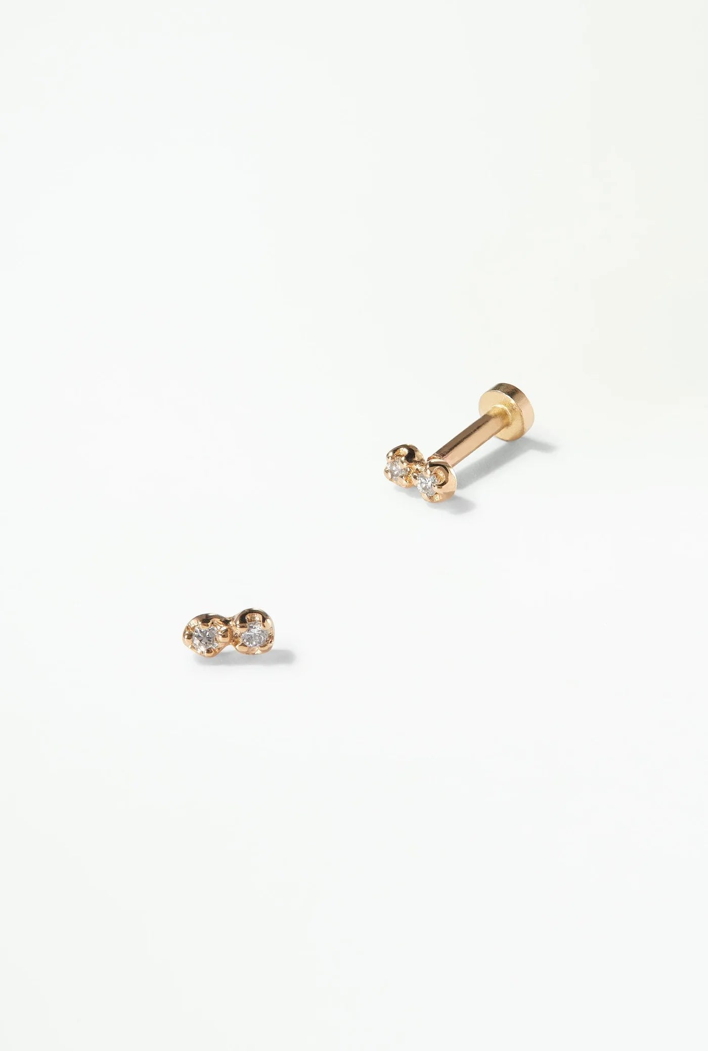 Square stud earrings-DIMPLE DIAMOND EARRINGS