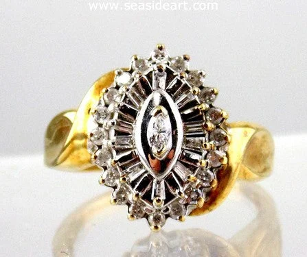 High gloss rings-Diamond Ring 10kt Yellow Gold