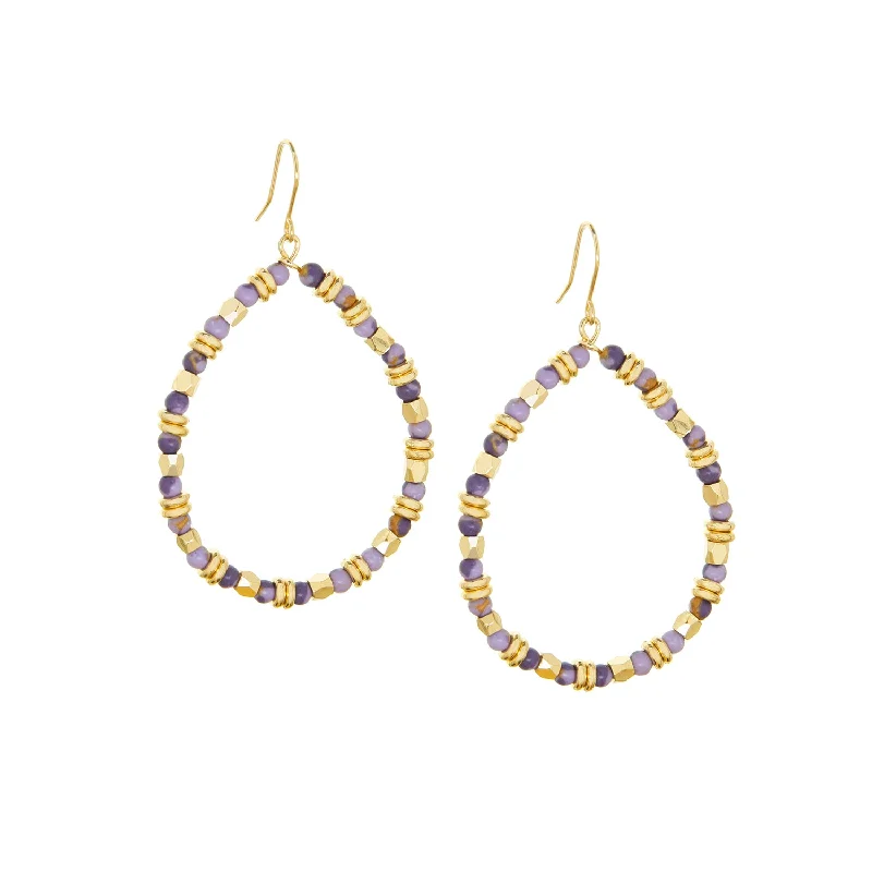 Topaz earrings-beaded teardrop earring