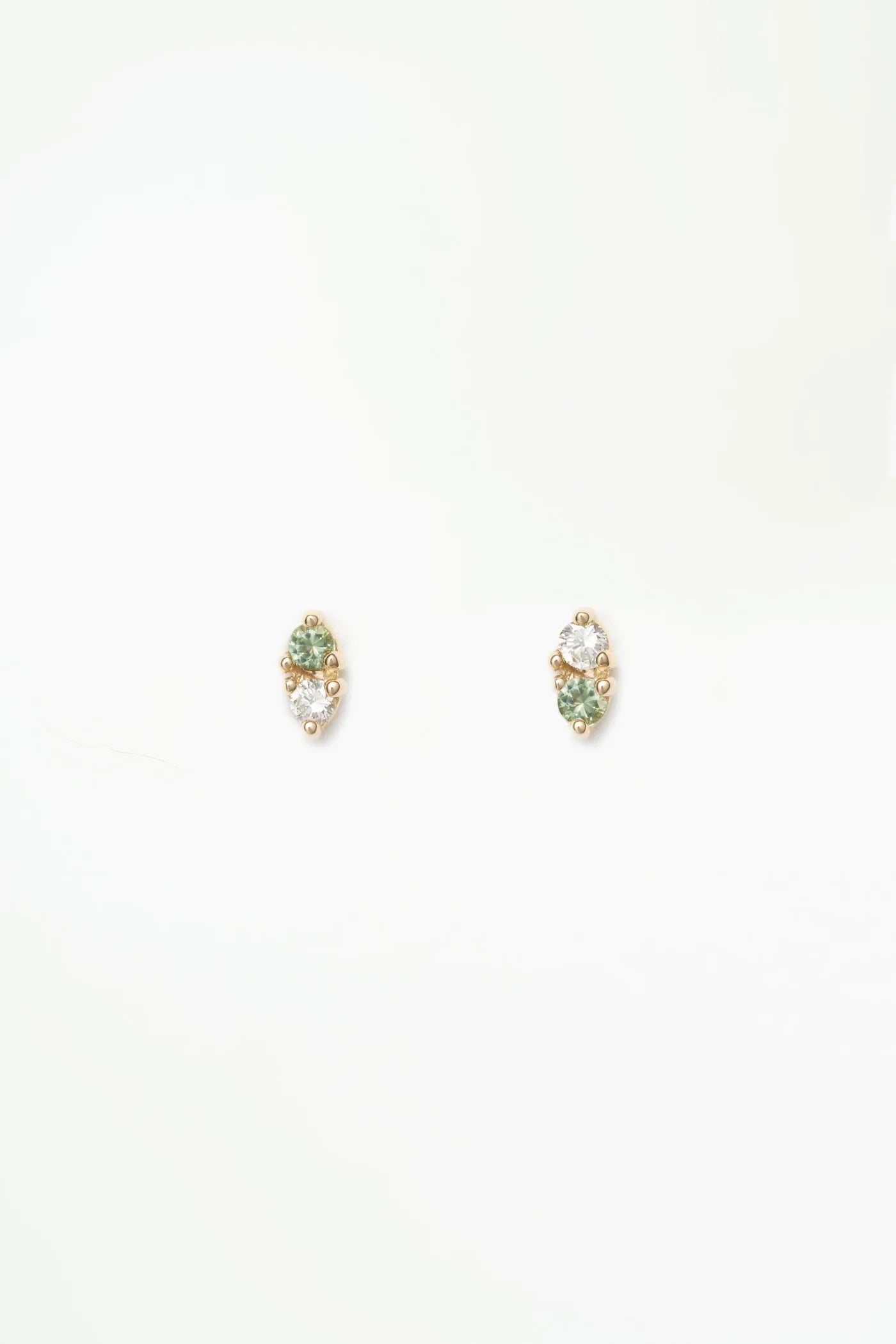 Silk fringe earrings-TWO STEP TOURMALINE & DIAMOND EARRINGS