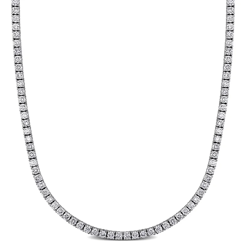 Spirit charm necklaces-Created Forever 12 1/4ct TW Lab-Grown Diamond Tennis Necklace in 14k White Gold