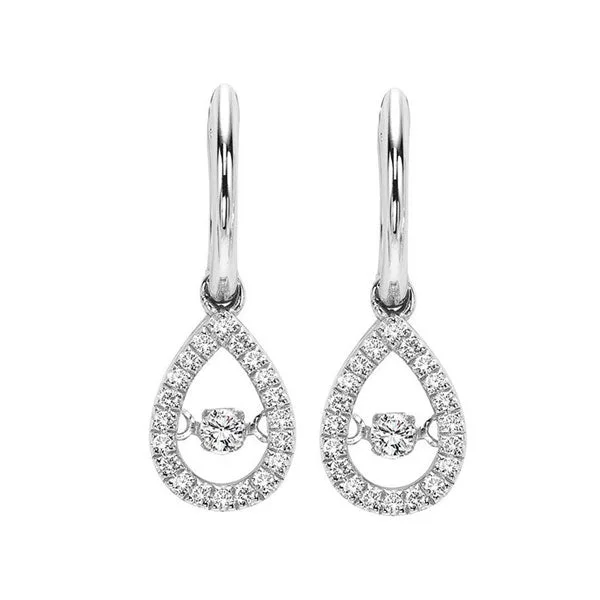 Dainty gem earrings-10KT WHITE GOLD DIAMOND (1/5CTW) EARRING