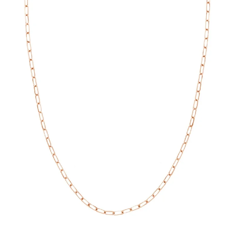 Polished bead necklaces-Curata 925 Sterling Silver Rose Gold Plated 3.1mm Diamond Cut Paper Clip Chain Necklace (Lobster)