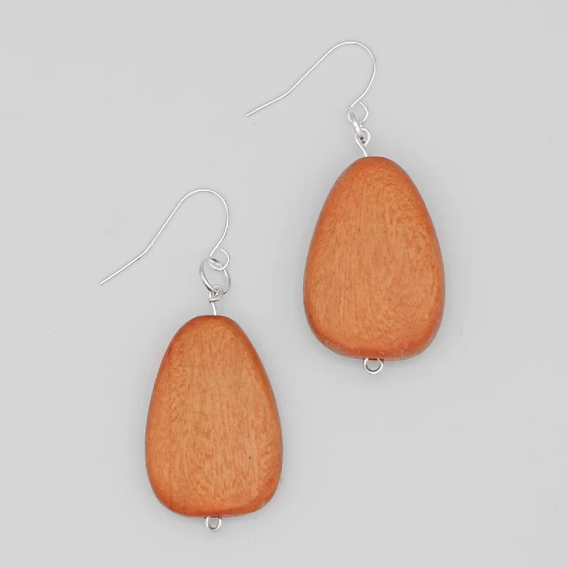 Quirky pair earrings-Peach Tear Drop Dangle Earrings