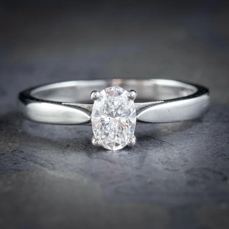 Stone cluster rings-Edwardian Style Diamond Solitaire Ring 0.75ct Diamond