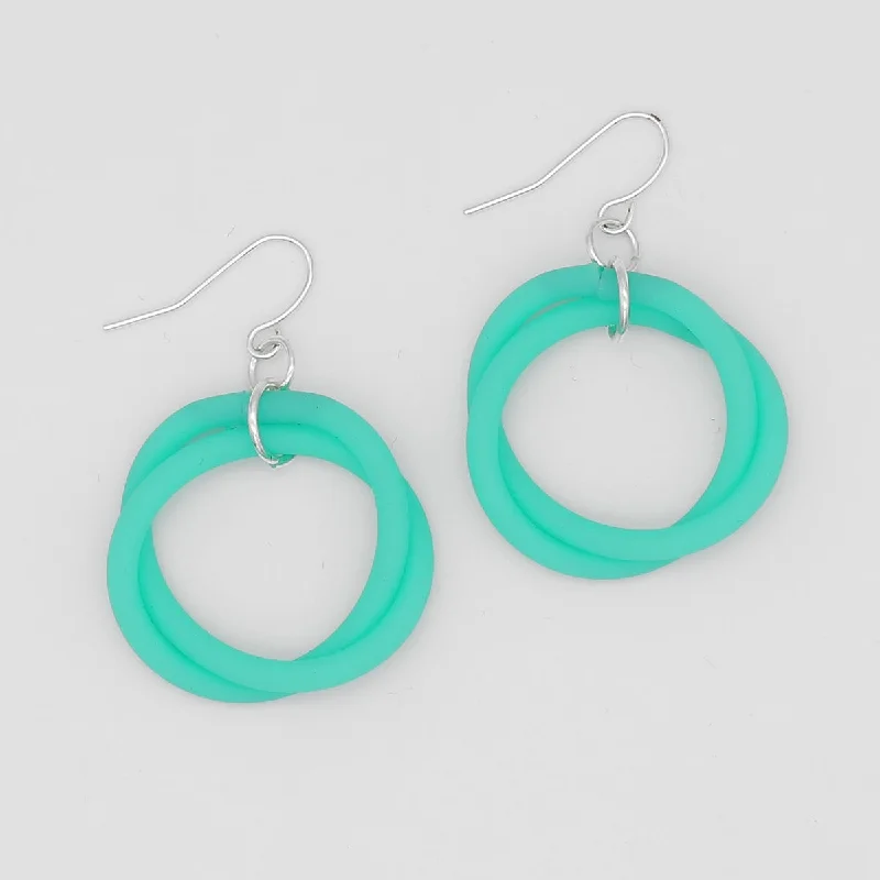 Bead braid earrings-Aqua Cefalu Swirl Earring