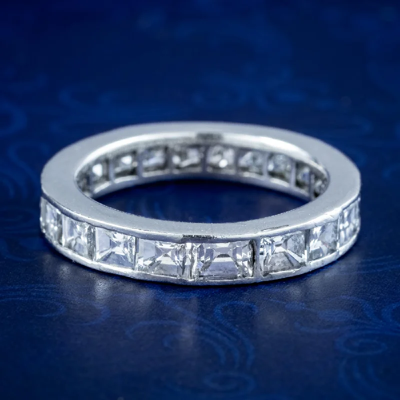 Worn texture rings-Art Deco Diamond Full Eternity Ring 1.9ct Total