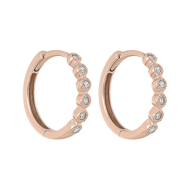 Crystal weave earrings-14KT ROSE GOLD DIAMOND (1/6CTW) EARRING