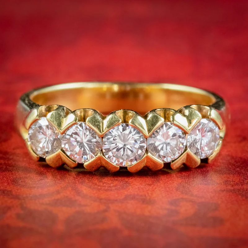 High shine rings-Antique Edwardian Five Stone Diamond Ring 1.20ct Of Diamond Circa 1915