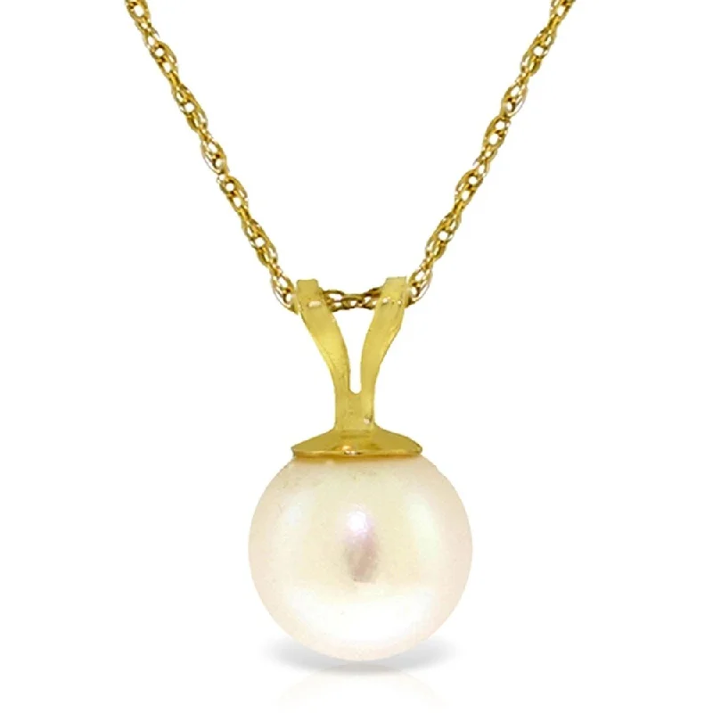 Mist bead necklaces-2 Carat 14K Gold Necklace Natural Pearl