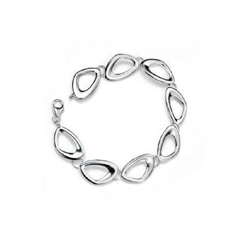 Halo sapphire engagement rings-Silver Cut Out Pebble Link Bracelet