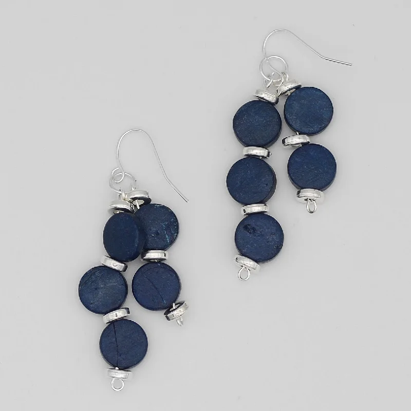 Light clay earrings-Blue Nicole Dangle Earring