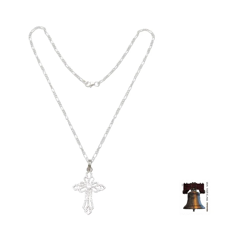 Stellar star necklaces-Sterling Silver Cross of Light Necklace (Peru)