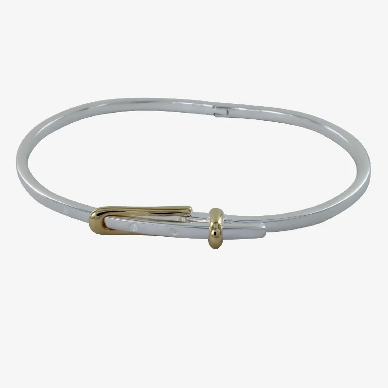 Thai style bangles-Sterling Silver and Gold Plated Buckle Bracelet