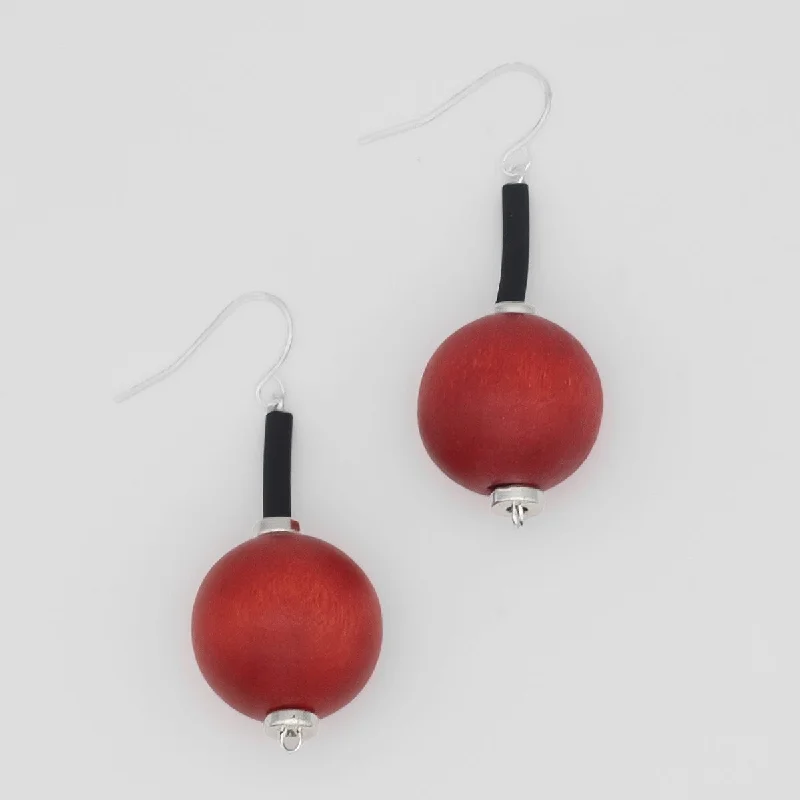 Sleek gem earrings-Orange Ball Drop Earring