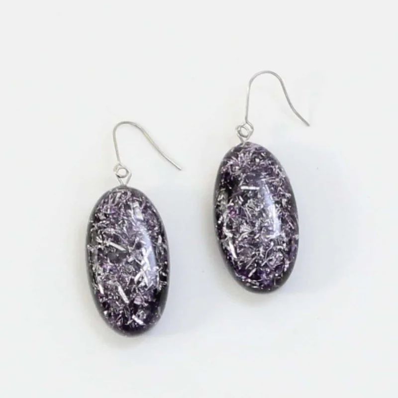 Trekker motif earrings-Deep Purple Speckled Thea Earring