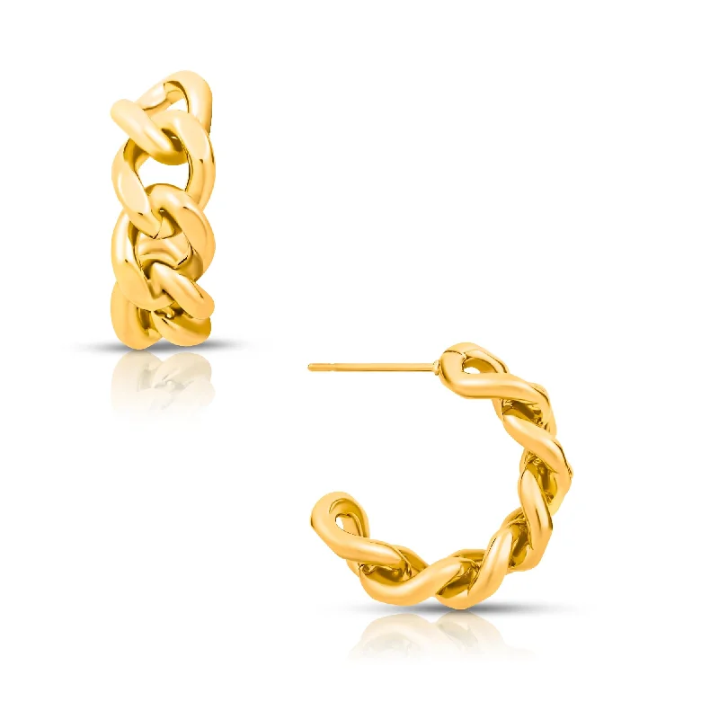 Bold cuff earrings-Braxton Chain Hoop Earring