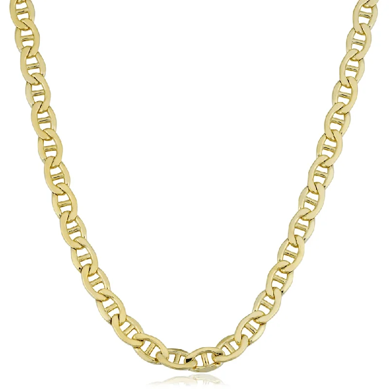 Lapis stone necklaces-Fremada 14k Yellow Gold Filled Men's 5.9mm Mariner Link Chain Necklace