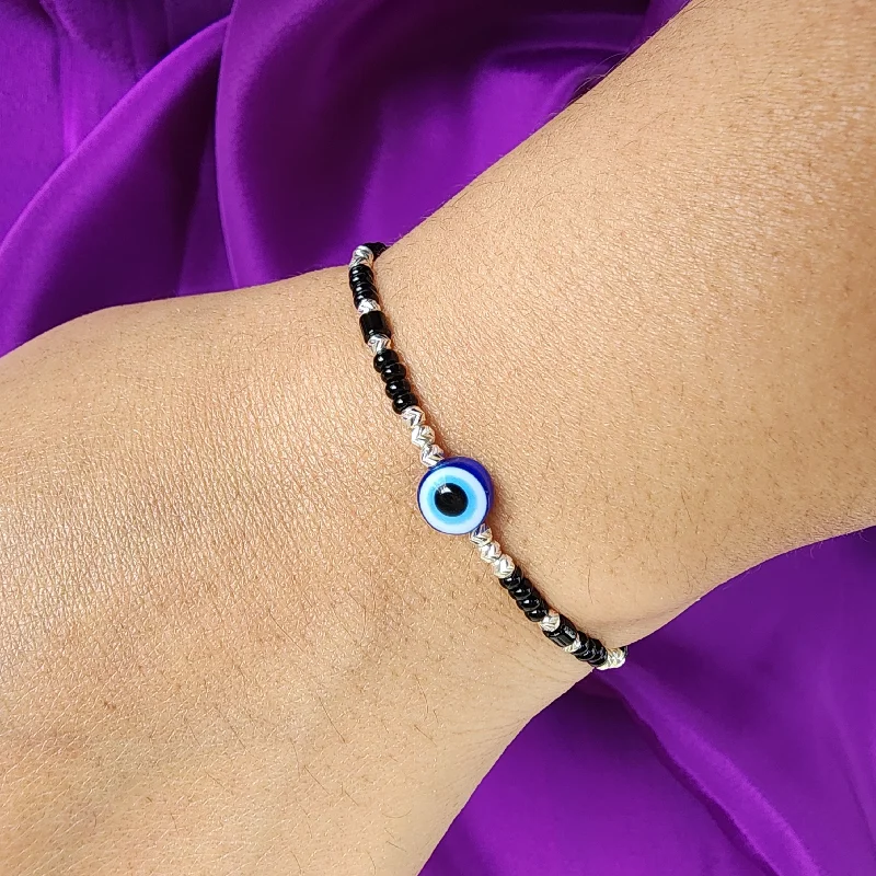 Luxe diamond bangles-Sparkle Evil Eye Bracelet