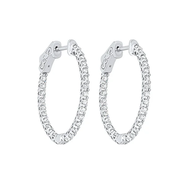 Bold cuff earrings-14KT WHITE GOLD DIAMOND (1 1/2CTW) EARRING