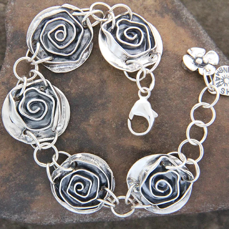 Bead-twisted bangles-Rose Bracelet