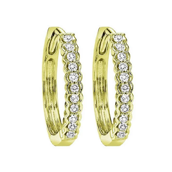 Vibrant gem earrings-10KT YELLOW GOLD DIAMOND (1/6CTW) EARRING