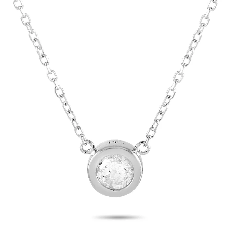 Pure crystal necklaces-White Gold 0.20ct Diamond Necklace ANK-15785 Length N/A