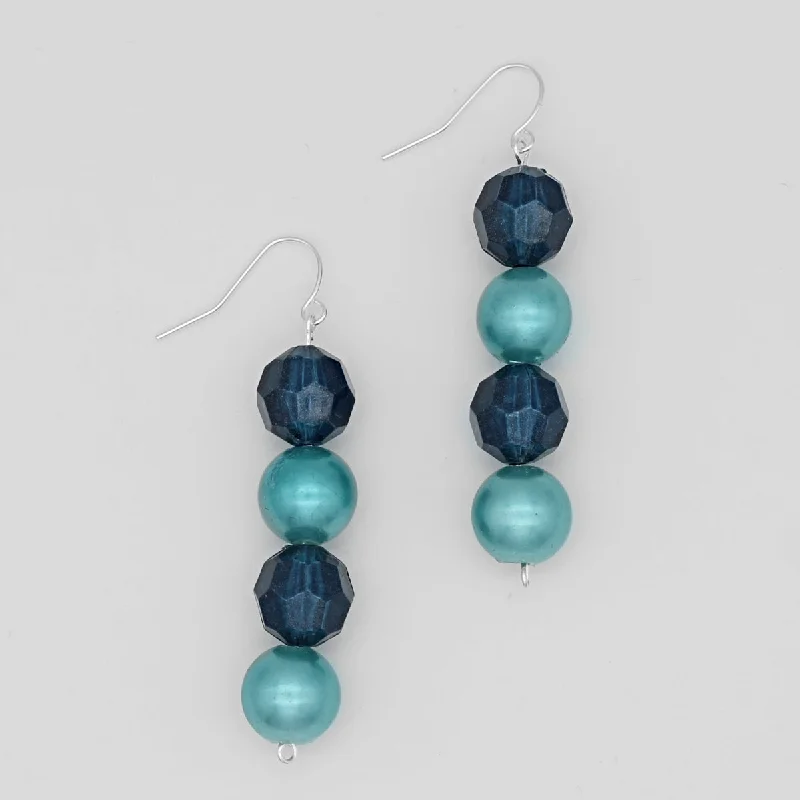 Woven cord earrings-Teal Makenna Dangle Earring