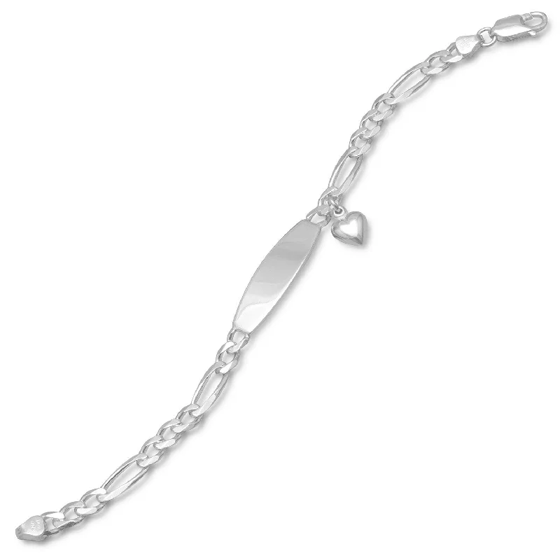 Glossy pearl bangles-7" Identification Bracelet with Heart